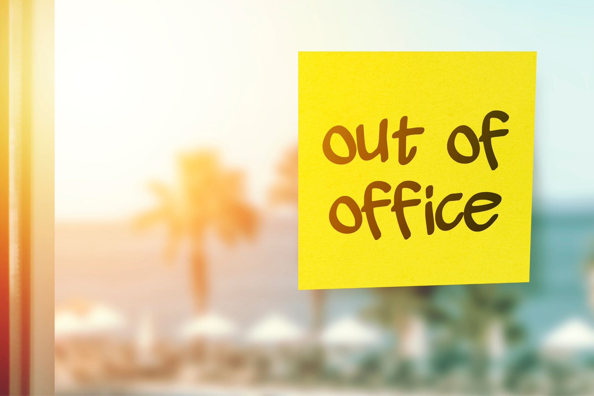 Out of office post it note